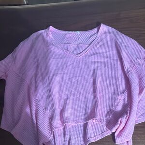 Pink V-Neck Women's Top